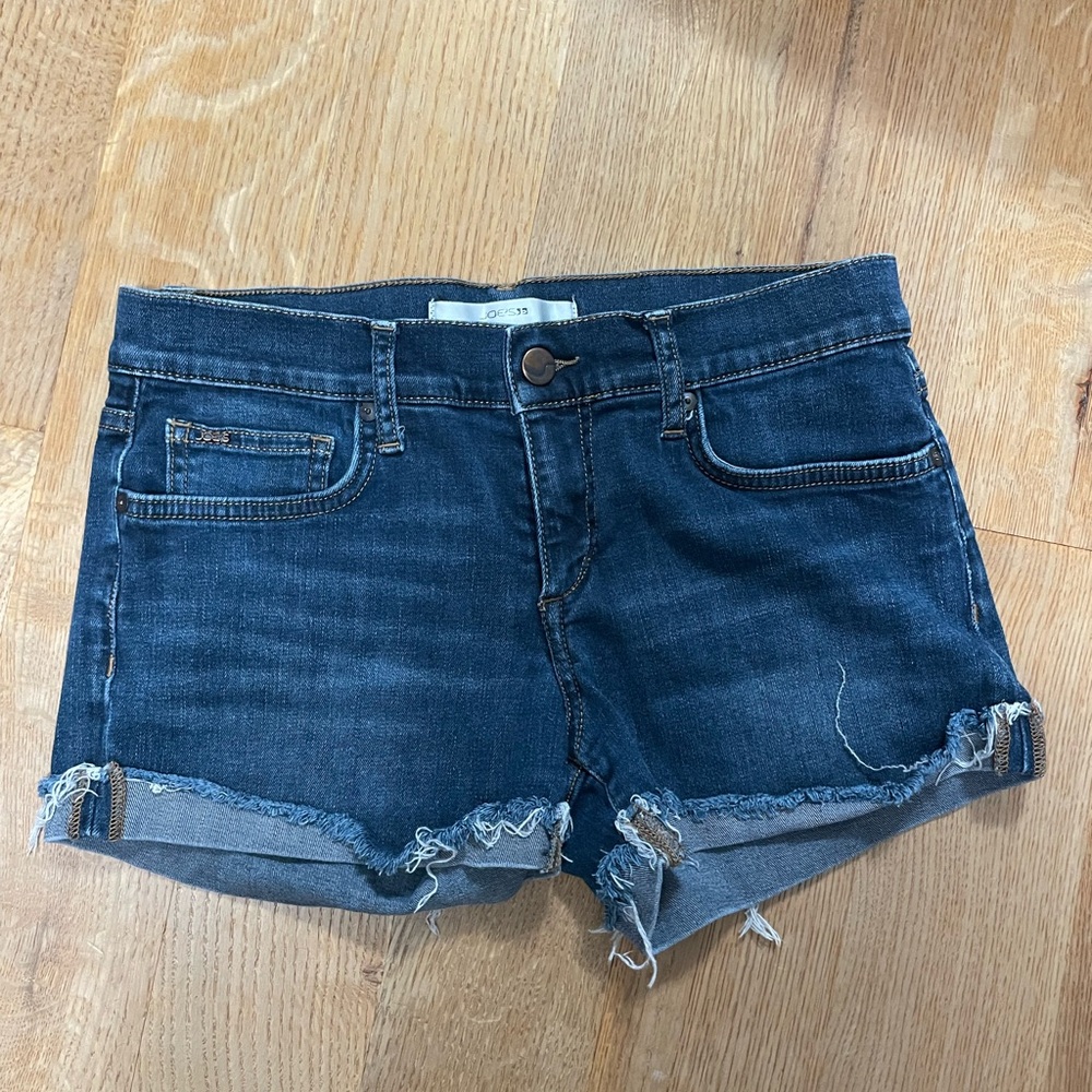 Joe's Jeans Blue Jean Shorts with Frayed Hem and Cut-Off Style
